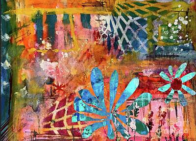 Abstract Flowers Mixed Media - Mayhem by Lorene Wise