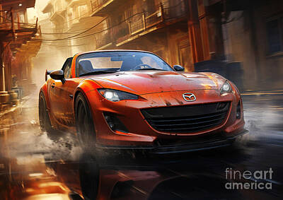 Fantasy Mixed Media - Mazda Roadster RSR fantasy concept by Destiney Sullivan