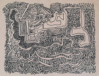Abstract Drawings - Meandering village by Fei A