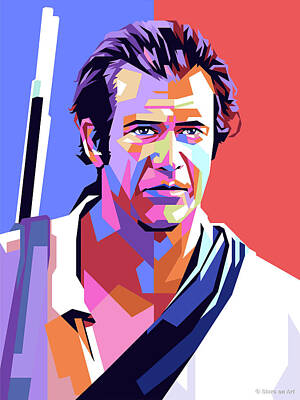 A Tribe Called Beach - Mel Gibson illustration by Stars on Art