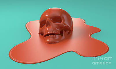 Royalty-Free and Rights-Managed Images - Melting Skull Concept by Allan Swart
