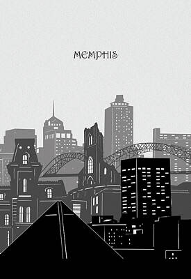 Fall Pumpkins - Memphis Cityscape  by Bekim M