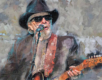 Recently Sold - Actors Mixed Media - Merle Haggard Singer Songwriter by Mal Bray