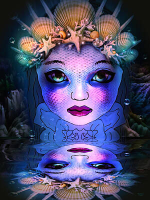 College Campus Collection - Mermaid Reflections of a Cartoon Girl by Artful Oasis