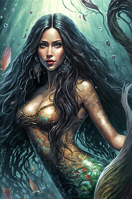 Sean Test - Mermaid Under Water by Athena Mckinzie
