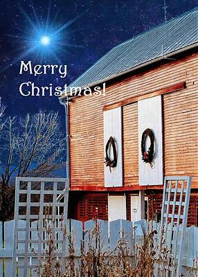 1-war Is Hell Rights Managed Images - Merry Christmas Card featuring Christmas Barn Art Royalty-Free Image by David Beard