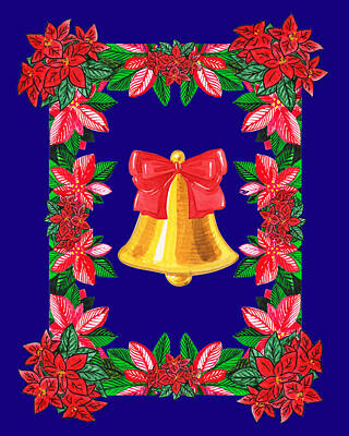 Royalty-Free and Rights-Managed Images - Merry Christmas Jingle Bell Watercolor  by Irina Sztukowski