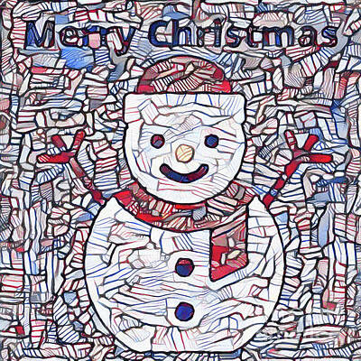 Albert Bierstadt - Merry Christmas Snow Man by OTN Designs