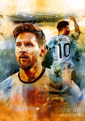 Football Painting Royalty Free Images - Messi the fifa player  Royalty-Free Image by Gull G