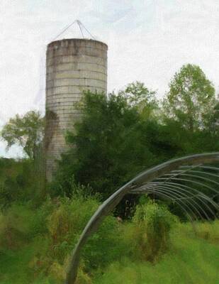 Ingredients Rights Managed Images - Metal Silo Royalty-Free Image by Cathy Lindsey