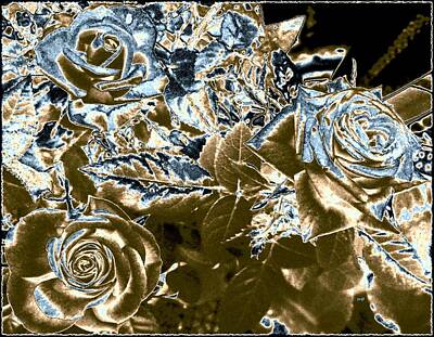 Roses Mixed Media - Metallic Roses by Will Borden
