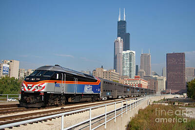 City Lights - Metra in Chicago 2 by Sean Graham-White