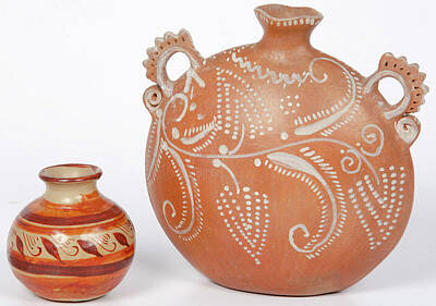 Sarah Yeoman Crow Paintings - Mexican and Peruvian Pottery by Artistic Rifki