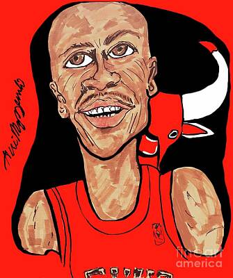 Athletes Rights Managed Images - Michael Air Jordan Chicago Bulls NBA Basketball  Royalty-Free Image by Geraldine Myszenski