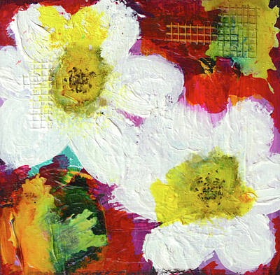 Fashion Paintings Rights Managed Images - Midseason Flowers Floral Art by Kathleen Tennant Royalty-Free Image by Kathleen Tennant