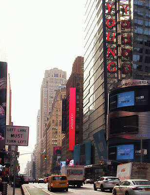 Vintage Neon Signs - Midtown Manhattan in late afternoon by Debra Millet