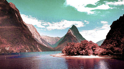 Surrealism Digital Art - Milford Sound, Piopiotahi, New Zealand - Surreal Art by Ahmet Asar by Celestial Images