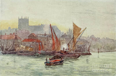 Landscapes Drawings - Millbank, Westminster y1 by Historic Illustrations