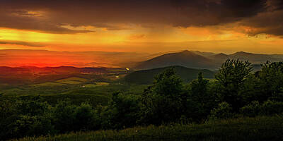 Modern Man Mountains - Mills Gap Overlook Sunset by Norma Brandsberg