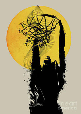 Longhorn Paintings - Minimal art basketball #minimal  by Justyna Jaszke JBJart