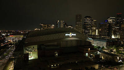 Graduation Hats - Minute Maid Stadium in Houston Texas at night by Eldon McGraw