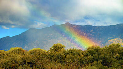 Mark Myhaver Royalty-Free and Rights-Managed Images - Misty Mountain Rainbow 25016 by Mark Myhaver