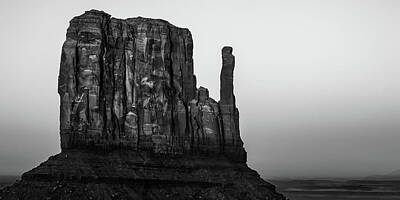 Happy Anniversary - Mitten of Monument Valley - Monochrome Panorama by Gregory Ballos