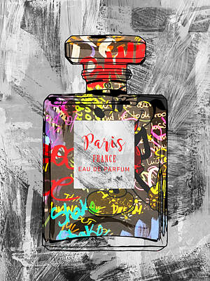 Fromage - Mixed media perfum bottle 2 by Mihaela Pater