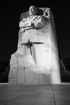 Negative Space - MLK JR Monument Black and White by John McGraw