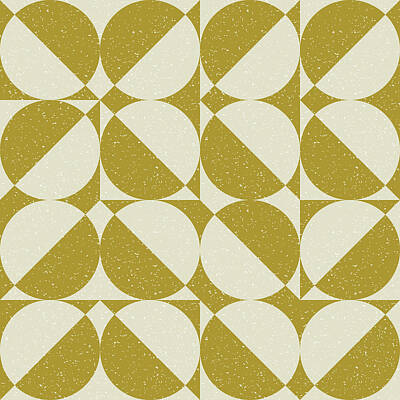 Abstract Drawings Rights Managed Images - Modern abstract seamless geometric pattern with semicircles and circles in retro scandinavian style Royalty-Free Image by Julien