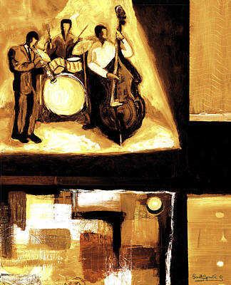 Recently Sold - Jazz Painting Royalty Free Images - Modern Jazz Number Two Royalty-Free Image by Everett Spruill
