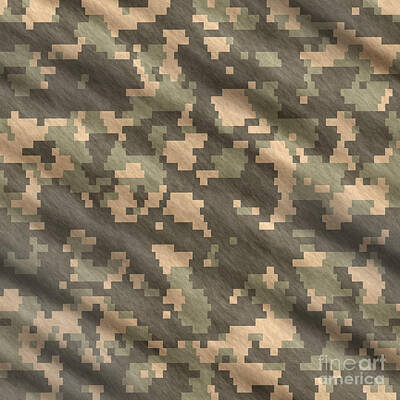Colorful People Abstract - Modern military seamless camouflage fabric pattern background by Michal Bednarek