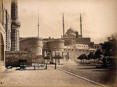 Sir Lawrence Almatadema - Mohamed Ali mosque and citadel, Cairo, Egypt. Photograph by Pascal Sebah  , ca. 1870 by Artistic Rifki