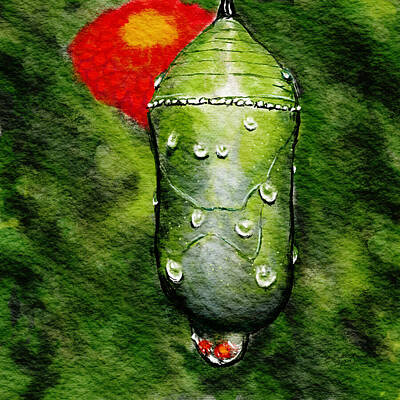 Textured Letters - Monarch Chrysalis Challenge Pastel by Gary F Richards