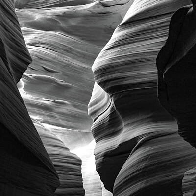 Hollywood Style - Monochrome Layers of Antelope Canyon - Black and White 1x1 by Gregory Ballos