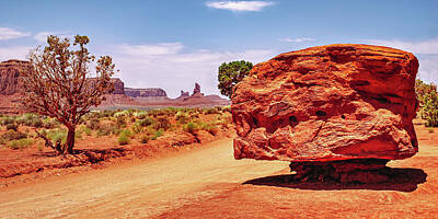 Mountain Photos - Monument Valley Rustic Panorama by Gregory Ballos