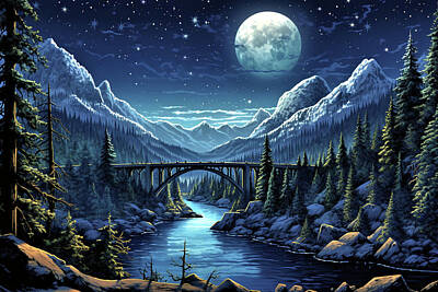 Lebron James Breaks Alltime Scoring Record Royalty Free Images - Moon River Bridge Royalty-Free Image by Bob Rupp