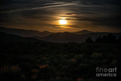Modern Feathers Art - Moonrise Over High Desert by Dianne Phelps