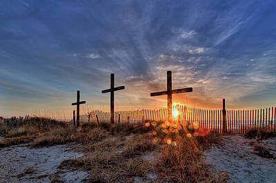 Skylines Royalty Free Images - Morning Cross - Myrtle Beach Royalty-Free Image by Steve Rich