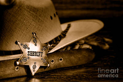 Landmarks Royalty-Free and Rights-Managed Images - Morning Duty - Sepia by American West Legend
