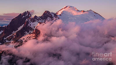 Royalty-Free and Rights-Managed Images - Mount Baker At Dusk in the Clouds by Mike Reid