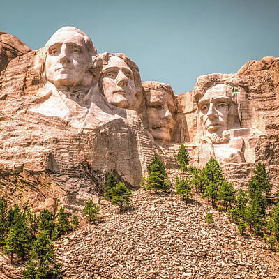 Politicians Photo Royalty Free Images - Mount Rushmore National Monument 1x1 Royalty-Free Image by Gregory Ballos