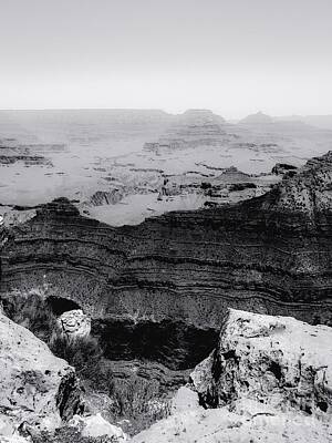 Vintage Buick - mountain desert at Grand Canyon national park Arizona in black and white  by Tim LA