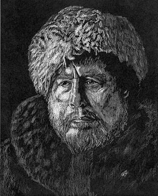 Mountain Drawings - Mountain Man by Quwatha Valentine