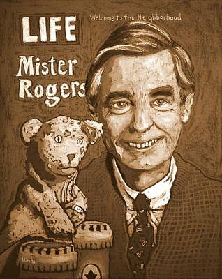Music Digital Art - Mr Rogers and Daniel - Sepia by David Hinds