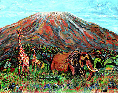 Recently Sold - Jazz Mixed Media - Mt Kilimanjaro by Everett Spruill