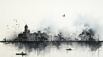 Paris Skyline Digital Art - Mumbai India  by Evie Carrier