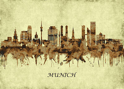 Abstract Stripe Patterns - Munich Germany Cityscape by NextWay Art