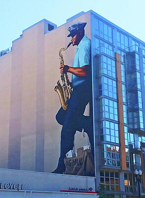 Musician Royalty-Free and Rights-Managed Images - Mural of Musician in DC by Emmy Marie Vickers