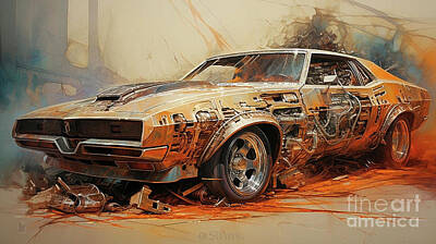 Royalty-Free and Rights-Managed Images - Muscle Car 1005 AMC AMX supercar by Clark Leffler